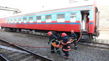 «Երկաթուղային վթարի դեպքում հրդեհաշիջման և փրկարարական աշխատանքների կազմակերպումը և իրականացումը» թեմայով ցուցադրական հատուկ տակտիկական ուսունավարժություն Լոռու մարզում