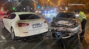 Ավտովթար՝ Երևանում․ բախվել են Maserati-ն ու Opel Astra-ն