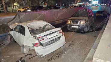 Խոշոր ավտովթար Երևանում․ «Toyota»-ն բախվել է «Ford Focus»-ին, ապա հայտնվել թունելի սկզբնամասում՝ փակելով ճանապարհը. կա վիրավոր