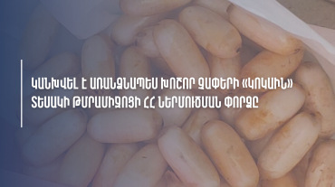 ՊԵԿ-ը կանխել է ավելի քան 550 հազար դոլար շուկայական արժեքով, առանձնապես խոշոր չափերի «կոկաին» տեսակի թմրամիջոցի ՀՀ ներմուծման փորձը
