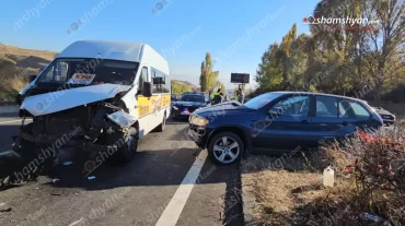 Կոտայքի մարզում բախվել են «BMW X5»-ն ու թիվ 270 երթուղին սպասարկող մարդատար «Գազել»-ը